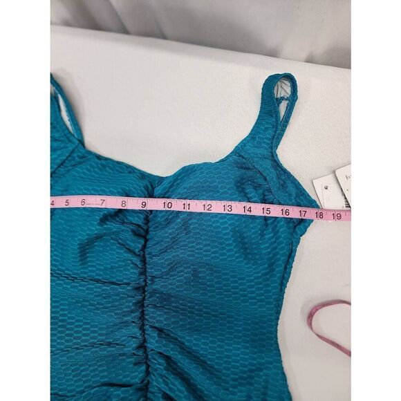 Maxine of Hollywood Textured Spa Shirred Front Girl Leg One Piece Women's 14 Swi - Picture 3 of 8